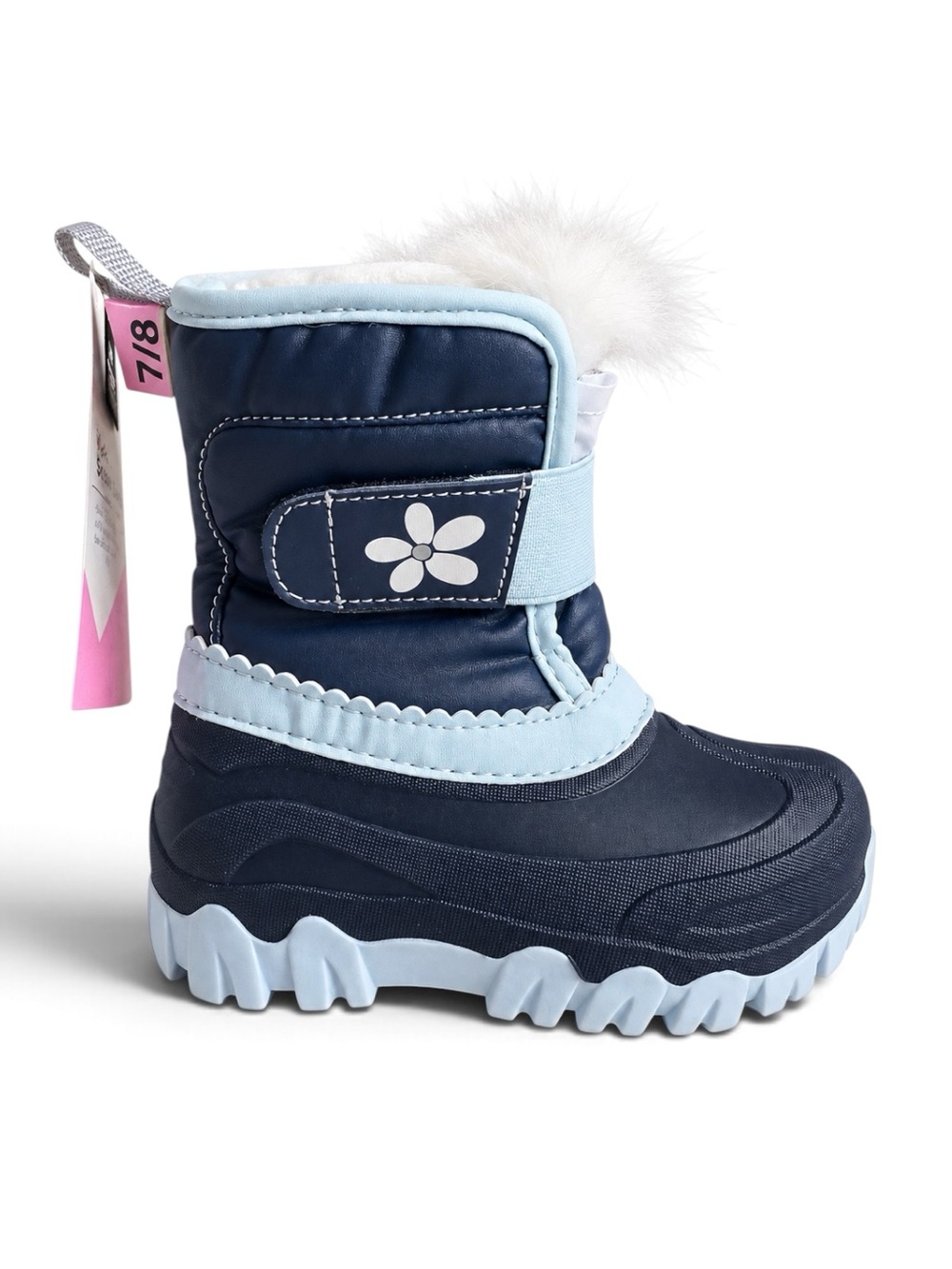 Member’s Mark Kids Snow Boots Navy Blue Faux Fur Girls Size 7/8